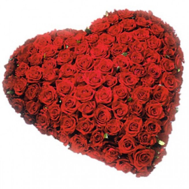 Букет  101 роза в виде сердца с доставкой в Самаре