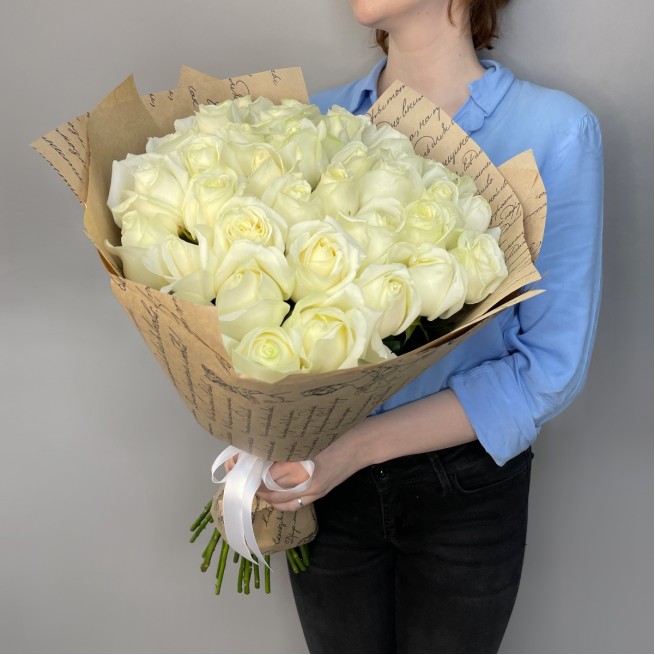  Букет 51 белая роза с доставкой в Самаре